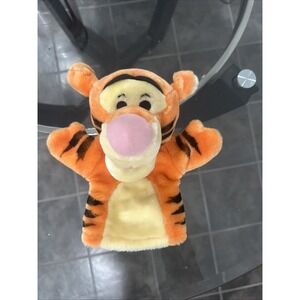 Vintage Mattel Disney 9" Tigger Plush Hand Puppet Winnie the Pooh Tiger Toy